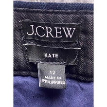 Load image into Gallery viewer, J Crew Pants Womens 12 Navy Blue Velvet Kate Career Casual Straight Leg
