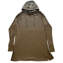 Load image into Gallery viewer, Eddie Bauer Hoodie Mens Medium Tall Khaki Green Waffle Knit Pullover Drawstring
