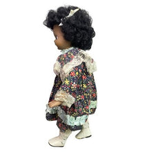 Load image into Gallery viewer, Vintage Brinns Maxine Doll Porcelain Curly Hair Floral Lace Dress Collectible
