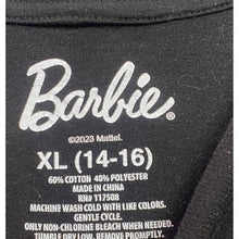 Load image into Gallery viewer, Barbie Shirt Womens Extra Large Black Pink Everyday Spell Out AOP Streetwear
