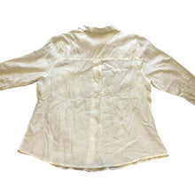 Load image into Gallery viewer, Candace Cameron Bure Shirt Womens Large Linen Blend Button Down Ivory Academia

