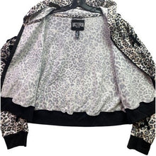 Load image into Gallery viewer, Victoria's Secret Hoodie Womens Large Leopard Lace Up Crop Full Zip Oversize
