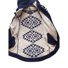 Load image into Gallery viewer, Pendleton Sweater Womens Medium Wool Blend Cardigan Hooded Navajo Aztec Tribal
