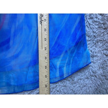 Load image into Gallery viewer, Hao MeiLi Shirt Womens Large Blue Flowy Fairycore Flutter Sleeve Sheer Lined NWT
