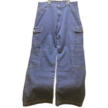 Load image into Gallery viewer, VTG JUNY Jeans Womens 36x30 Medium Oversized Baggy High-Rise Utility Blue
