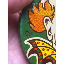 Load image into Gallery viewer, Four Vintage Tin Litho Noise Makers Wooden Handles US Metal Toy Clacker Festival
