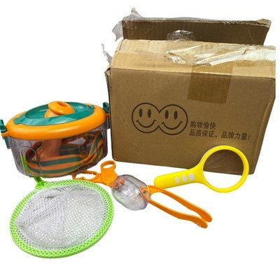 Kids Bug Catcher Kit Magnifying Glass Net Tweezers Habitat Explorer Outdoors Toy