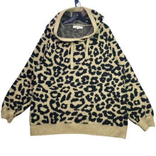 Load image into Gallery viewer, LOFT Sweater Womens Extra Large Hooded Leopard Mature Lounge Career Streetwear
