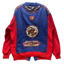 Load image into Gallery viewer, Vintage Sweatshirt Mens Extra Large Aztec Embroidered Converted to Cardigan
