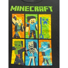 Load image into Gallery viewer, Mojang Minecraft Shirt Boys Small Black Movie Gamer AOP Everyday Streetwear
