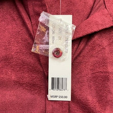 Load image into Gallery viewer, Zac &amp; Rachel Shirt Womens 2XL Wine Faux Suede Professional Career Mature NWT

