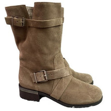 Load image into Gallery viewer, Vince Camuto Boots Womans 8M Taupe Leather Suede Zip Outdoors Preppy Academia
