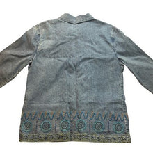 Load image into Gallery viewer, Hearts of Palm Shirt Womens 14 Embroidered Beaded Festival Boho Mature Career
