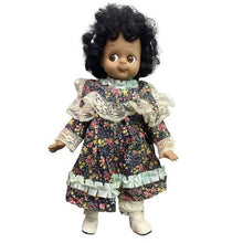Load image into Gallery viewer, Vintage Brinns Maxine Doll Porcelain Curly Hair Floral Lace Dress Collectible
