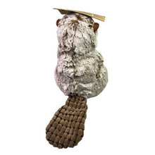 Load image into Gallery viewer, Beaver Dog Toy Metropawlin Pet 8 Inch Crinkle Corduroy Tail  Plush Squeaker
