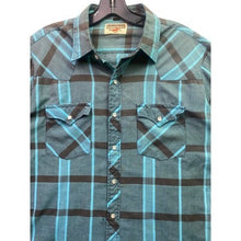 Load image into Gallery viewer, Authentic Western Youngbloods Shirt Mens Large Plaid Pearl Snaps Rodeo Country
