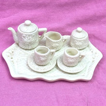Load image into Gallery viewer, Vintage Miniature Tea Set Mini Tray Teapot Ceramic Floral Cups Saucers
