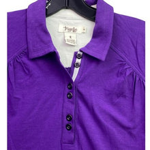 Load image into Gallery viewer, Trigelle Polo Shirt Women Medium Preppy Academia Office Career Button Detail
