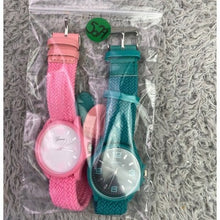 Load image into Gallery viewer, Lot of 2 Geneva Watches Womens Braided Band Pink Teal NEW
