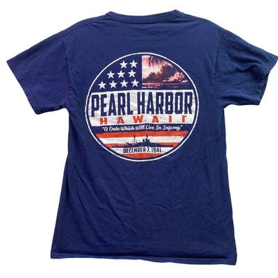 Pearl Harbor Shirt Womens Small Hawaii USS Arizona Spell Out Navy Ship Everyday