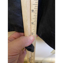 Load image into Gallery viewer, Vintage Paris Sport Club Trench Coat Womens Medium Black Leather Lined 90's 46"
