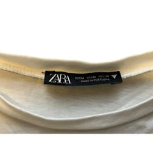 Load image into Gallery viewer, Zara Shirt Womens Medium Color Block Tie Back Balloon Sleeve Bow Academia
