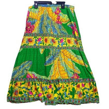 Load image into Gallery viewer, Cynthia Rowley Skirt Womens Large Floral AOP Maxi Boho Hippie Festival Career
