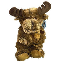 Load image into Gallery viewer, Moose Plush With Baby Mama Calf Stuffed Animal 11"
