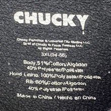 Load image into Gallery viewer, Chucky Hoodie Mens 3XL Colorblock AOP Grunge Streetwear Spell Out Horror
