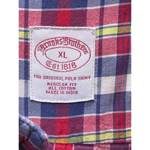 Load image into Gallery viewer, Brooks Brothers Shirt Mens Extra Large Plaid Button Down Short Sleeve Casual
