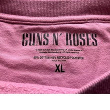 Load image into Gallery viewer, Guns N&#39; Roses Sweatshirt Womens Extra Large Pink Oversized Baggy Spellout
