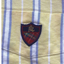 Load image into Gallery viewer, Ralph Lauren Golf Shirt Mens Medium Button Down Yellow Stripe Tilden Preppy
