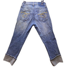 Load image into Gallery viewer, Z.Cavaricci Jeans Womens 1 Embellished Denim Embroidered Festival Boho Blue
