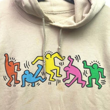 Load image into Gallery viewer, Keith Haring Hoodie Mens Large Beige Pull Over Art Grunge Everyday Streetwear
