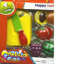 Load image into Gallery viewer, Happy Cooking Play Set Pretend Food Cutting Fruit Vegetable Kitchen Toy Kids 3+
