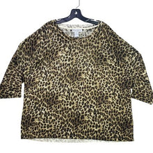 Load image into Gallery viewer, Rebecca Malone Sweater Womens 3XL Leopard Beaded AOP Mature Career Office
