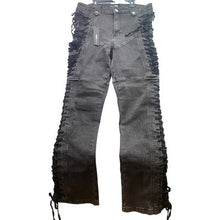 Load image into Gallery viewer, Fashion Nova Jeans Womens 2XL Black Lace Up Flare Pants Stretchy Grunge NWT
