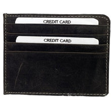 Load image into Gallery viewer, Paul Taylor Wallet Genuine Leather Slim Card Holder Black Hand Crafted Magnetic
