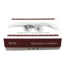 Load image into Gallery viewer, Mens Black Leather Trifold Wallet CN 868 NIB
