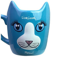 Load image into Gallery viewer, Pacific Giftware Kitty Cat Mug Coffee Cup Live Love Meow NIB
