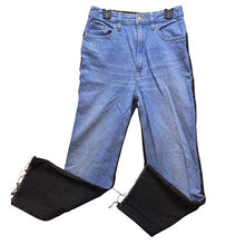 Load image into Gallery viewer, Pacsun Jeans Womens 26 Frayed 90s Boyfriend Blue Black Two Tone High Waisted
