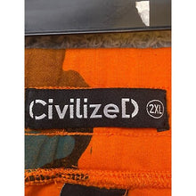 Load image into Gallery viewer, Civilized Pants Womens 2XL Grunge HipHop Color Block Zip Ankle Orange Camo
