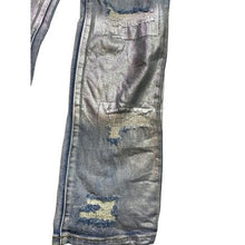 Load image into Gallery viewer, Fashion Nova Jeans Womens 0 Silver Metallic Distressed Punk Grunge Streetwear
