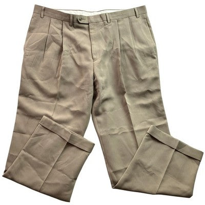 Ralph Lauren Pants Mens 40x30 Pleated Khaki Preppy Academia Career Office