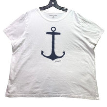 Load image into Gallery viewer, Nautica Shirt Womens 1XL White Anchor Nautical Mature Beachy Coastal Career
