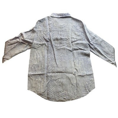 Pure Collection Shirt Womens US 6 Silk Button Down Blouse Abstract Print