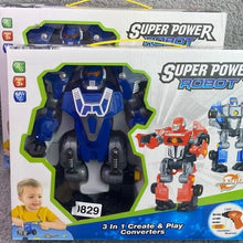 Load image into Gallery viewer, Super Power Robot 3 in 1 Action Figure Imagination Educational Convertible
