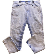 Load image into Gallery viewer, CJ Black Jeans Mens 34x34 Light Wash Distressed Skinny Flex Streetwear Premium
