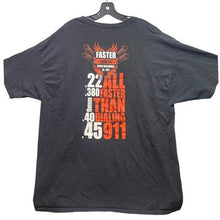 Load image into Gallery viewer, Faster Than 911 Shirt Mens 2XL Black Pro Gun Grunge Street 2nd Amendment
