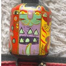 Load image into Gallery viewer, Laurel Burch Tote Bag Feline Fantasy Rainbow Cats Whimsical Art Boho Festival
